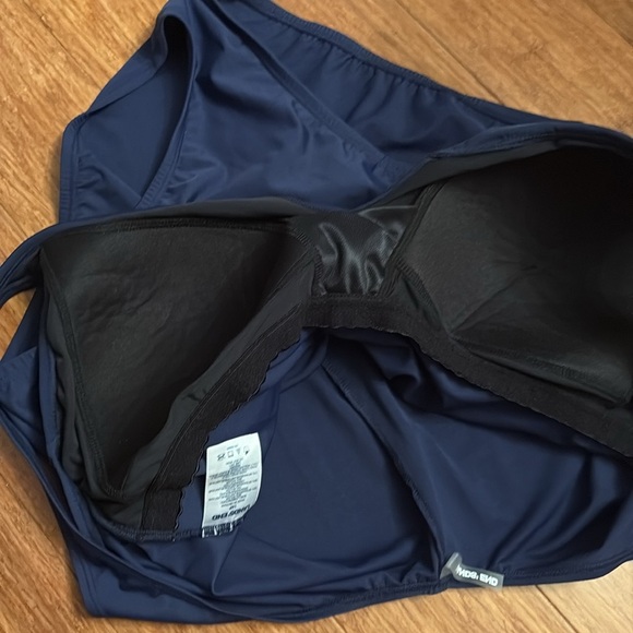 Lands' End Blue One-Piece Swimsuit with Wrap Front - size 14P - Picture 4 of 6